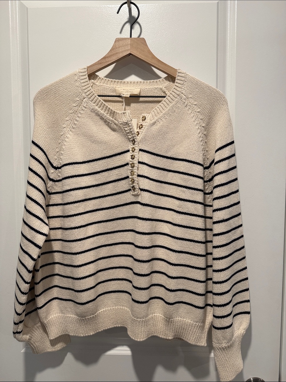 Sezane Léontine Jumper Ecru / Navy - Size XXL